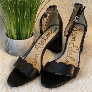 Sam Edelman Leather Ankle Strap Block Heels